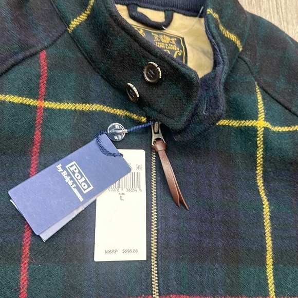 Plaid Wool Twill Jacket Polo Ralph Lauren men’s L COLOR:Hunting Stuart Tartan - Picture 9 of 10